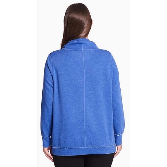 Calvin Klein PERFORMANCE Cowl Neck Crossover Hem Pullover Sweatshirt Siz… - Picture 6 of 16